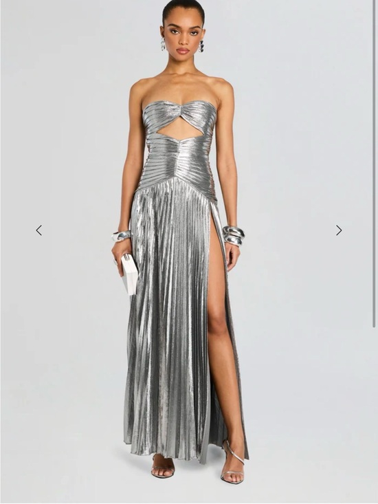 Retrofete Dresses & Skirts - Retrofête Silver Shimmery Evening Dress